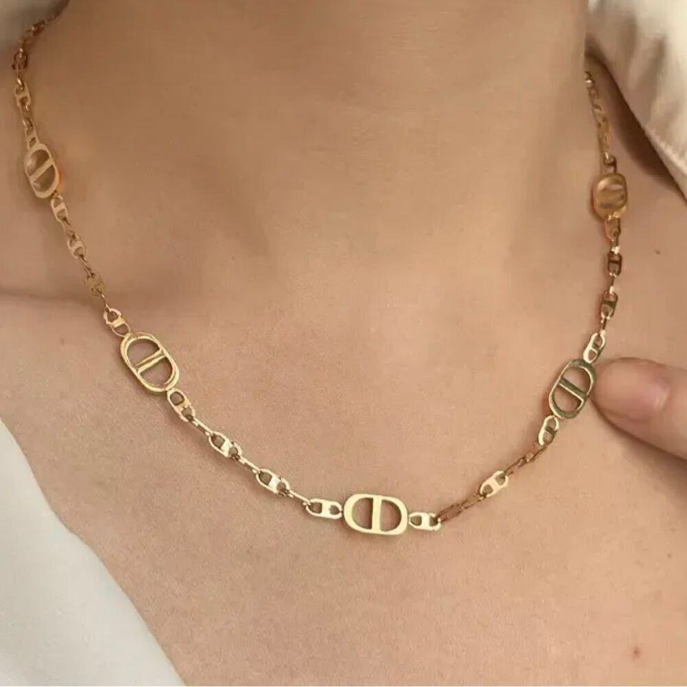 18K Gold Plated Designer Chain Necklace